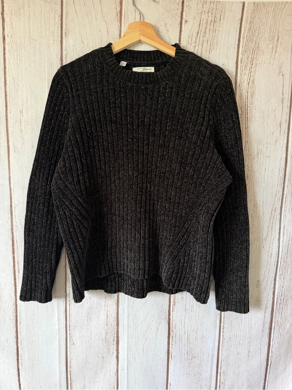 Jachs Girlfriend Black Chenille Ribbed Sweater Size L/G Like New